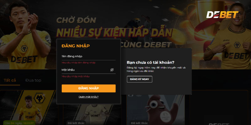 Hướng dẫn đăng nhập Debet và những điều cần lưu ý khi tham gia tại nhà cái. 2 Hướng dẫn các bước đăng nhập Debet dễ dàng.
