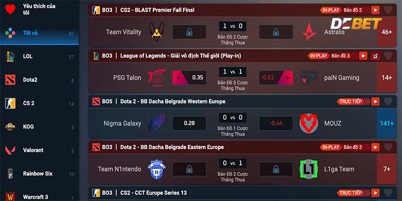 E-SPORT DEBET – Môn thể thao điện tử được yêu thích nhất. 1 Lựa chọn tham gia trò chơi E-SPORT DEBET phù hợp.