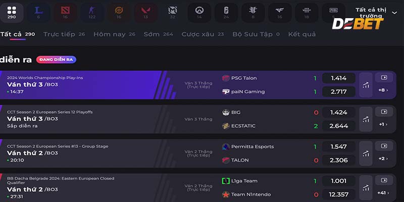 E-SPORT DEBET – Môn thể thao điện tử được yêu thích nhất. 2 Tìm hiểu phương pháp đặt cược E-SPORT DEBET.