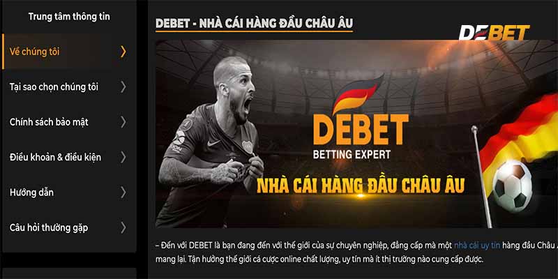 Thông tin Về chúng tôi - Nhà cái Debet: Nhà cái hàng đầu. 1 Công nghệ hiện đại.