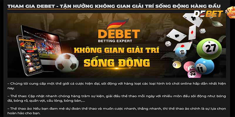 Thông tin Về chúng tôi - Nhà cái Debet: Nhà cái hàng đầu. 3 Giới Thiệu - Năng lực kết nối cộng đồng của Debet.